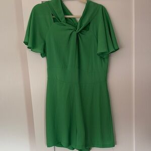 Seed Heritage Emerald Green Knot Front Short Sleeve Romper